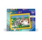 Ravensburger CreArt 27840 - Kätzchen und Häschen - Malen nach Zahlen Kaninchen für Kinder ab 7 Jahre