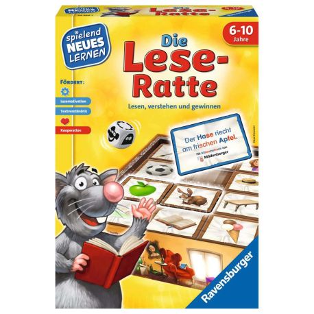 Ravensburger 24956 - Die Lese-Ratte - Spielen und Lernen für Kinder, Lernspiel für Kinder ab 6-10 Jahren, Spielend Neu