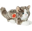 Teddy Hermann Katze liegend grau, ca. 20cm