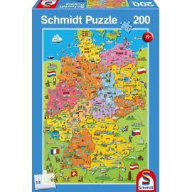 Schmidt Spiele Puzzle Deutschlandkarte mit Bildern 200 Teile