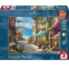 Schmidt Spiele Puzzle Thomas Kinkade Café an der italienischen Riviera 1.000 Teile