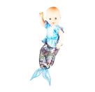 Puppen-Outfit Meerjungfrau Ava mit Wendepailletten, Gr. 28-35 cm