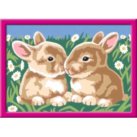 Ravensburger CreArt 27695 - Niedliche Häschen - Malen nach Zahlen Kaninchen für Kinder ab 7 Jahre