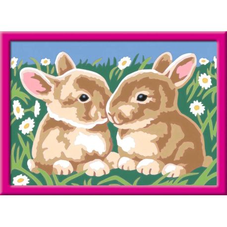 Ravensburger CreArt 27695 - Niedliche Häschen - Malen nach Zahlen Kaninchen für Kinder ab 7 Jahre