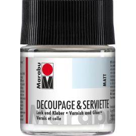 Marabu 50ml Servietten Lack und Kleber matt, transparent