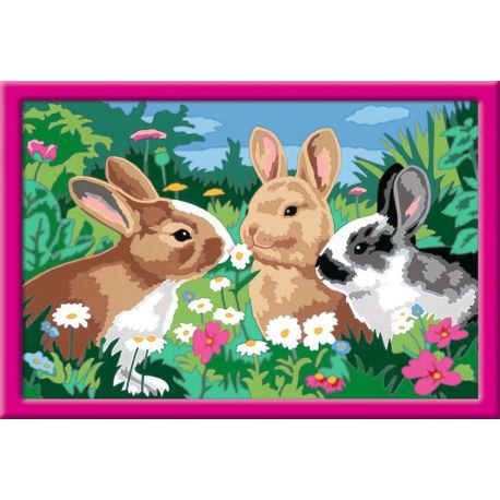 Ravensburger CreArt 28517 - Putzige Häschen - Malen nach Zahlen Kaninchen für Kinder ab 9 Jahre