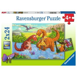 Ravensburger 5030 Puzzle Spielende Dinos 2 X 24 Teile