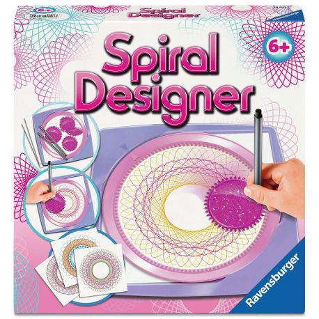Ravensburger Spiral-Designer Girls 29027, Zeichnen lernen für Kinder ab 6 Jahren, Zeichen-Set mit Schablonen für farbe