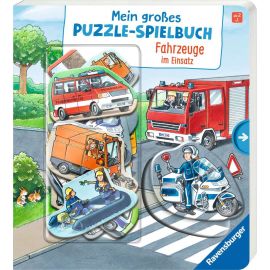 Ravensburger 43873 Mein großes Puzzle-Spielbuch: Fahrzeuge im Einsatz Pappbilderbuch über 10 Euro