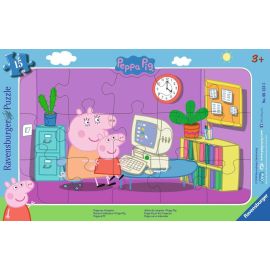 Ravensburger 6123 Puzzle Peppa am Computer 15 Teile