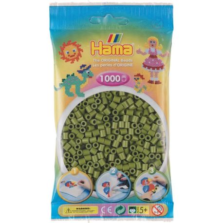 Hama® Bügelperlen Beutel mit Perlen Helle Olive 1000 Stück.