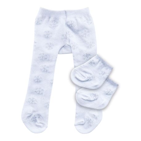 Puppen-Strumpfhose mit Söckchen   Eiskristalle  , Gr. 28-35 cm