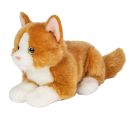Teddy Hermann Katze liegend, rot, 20 cm