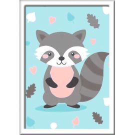 Ravensburger CreArt 28695- Süßer Waschbär - Malen nach Zahlen für Kinder ab 7 Jahre