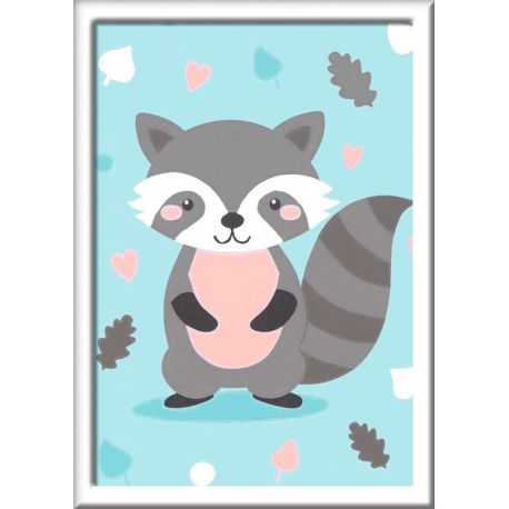 Ravensburger CreArt 28695- Süßer Waschbär - Malen nach Zahlen für Kinder ab 7 Jahre