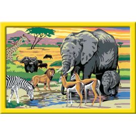Ravensburger CreArt 28766 - Tiere in Afrika - Malen nach Zahlen wilde Tiere für Kinder ab 9 Jahre