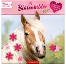Pferdefreunde: Blütenbilder  Karten, Papierblumen, Glitzersteine