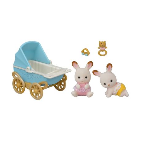 Sylvanian Families 5432 Schokoladenhasen Zwillinge mit Kinderwagen