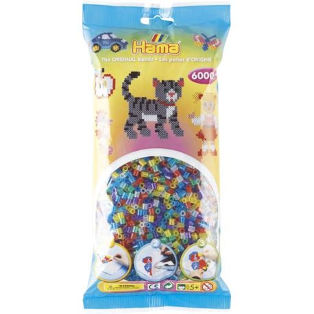 Hama® Bügelperlen Perlenbeutel 6000 Stck. Glitt.