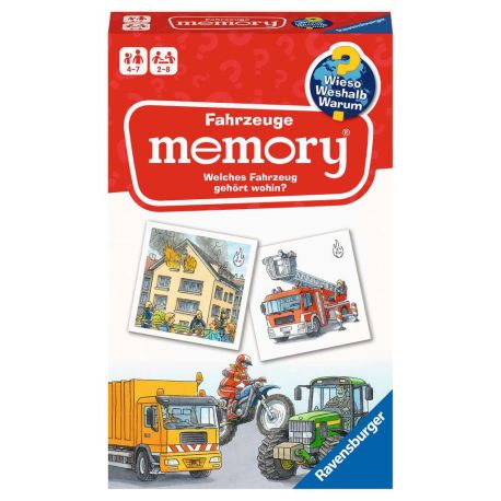 Ravensburger 20647 - Fahrzeuge memory® Wieso? Weshalb? Warum? der Spieleklassiker für 2-6 Spieler, Kinderspiel für all