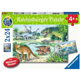 Ravensburger 5128 Puzzle Saurier und ihre Lebensräume 2 X 24 Teile