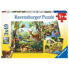 Ravensburger 9265 Puzzle Wald- Zoo- Haustiere 3 X 49 Teile