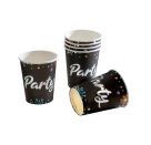 Papp-Becher Party, 0,2l, mit Hotfoildruck Party, 6 Stück Pack