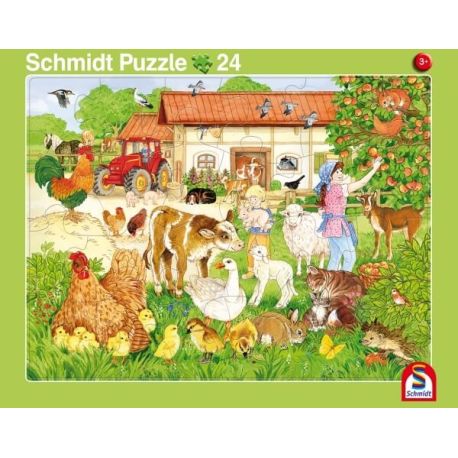2er Set Rahmenpuzzles Wir gehen in den Zoo! 16 Teile Ferien auf dem Bauernhof 24