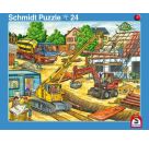 2er Set Rahmenpuzzles Fahrt mit dem Müllauto 16 Teile Achtung, Baustelle! 24 Tei