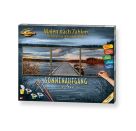Malen nach Zahlen - Sonnenaufgang am See Triptychon