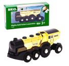 BRIO World 33630 Goldene Batterielok mit Licht und Sound - Mit Auskoppel-Funktion zur Nutzung als Schiebelok - Empfohl