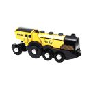 BRIO World 33630 Goldene Batterielok mit Licht und Sound - Mit Auskoppel-Funktion zur Nutzung als Schiebelok - Empfohl