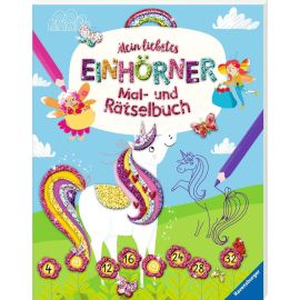 Ravensburger Mein liebstes Einhörner-Mal- und Rätselbuch ab 6 Jahre, Malbuch für Mädchen und Jungen