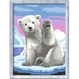 Ravensburger CreArt 28985 - Hallo, kleiner Eisbär - Malen nach Zahlen für Kinder ab 9 Jahre