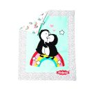 Puppen-Bettdecke Pinguin Pünktchen (44 x 34 cm) mit Kissen (16 x 16 cm)