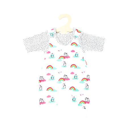 Puppen-Strampler mit T-Shirt Pinguin Pünktchen, Gr. 28-35 cm