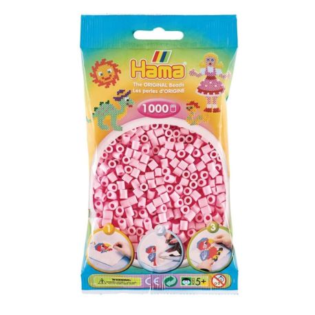Hama® Bügelperlen midi Beutel 1.000 Stück pastell-rosé.