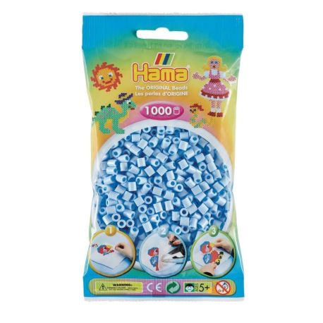 Hama® Bügelperlen midi Beutel 1.000Stück pastell-eisblau.