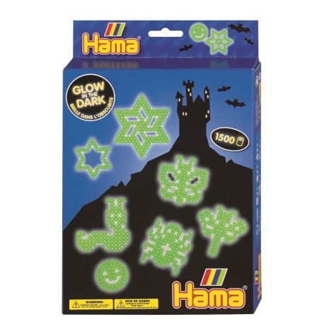 Hama® Bügelperlen kleine Geschenkpackung Nachtleuchtend, 1.500 Stück.