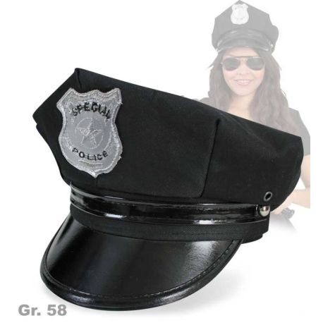 FRIES - Polizeimütze schwarz, Gr. 58 cm