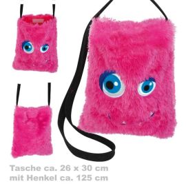 FRIES - Plüschtasche Monster pink, 26 x 30 cm