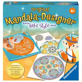 Ravensburger Mandala Designer Boho Style  20019, Zeichnen lernen für Kinder ab 6 Jahren, Zeichen-Set mit Mandala-Schab