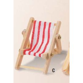Mini Liegestuhl rot/weiß 5x3,