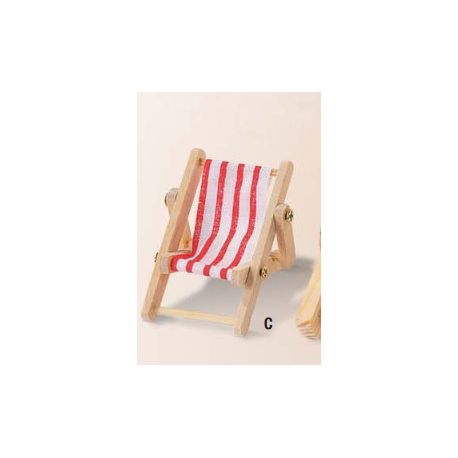 Mini Liegestuhl rot/weiß 5x3,