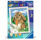 Ravensburger CreArt 28022 - Knuddelhäschen - Malen nach Zahlen Kaninchen für Kinder ab 7 Jahre