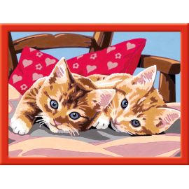 Ravensburger CreArt 28342 - Zwei Schmusekätzchen - Malen nach Zahlen Katzen für Kinder ab 9 Jahre