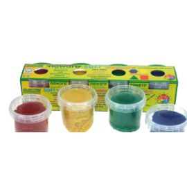 ökoNorm Soft-Knete nawaro, 4er Set A - rot, gelb, grün, blau