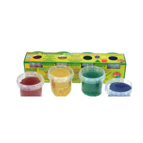 ökoNorm Soft-Knete nawaro, 4er Set A - rot, gelb, grün, blau