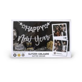 PARTY Glitzer-Girlande   Happy New Year  , sortiert (1 Stück)
