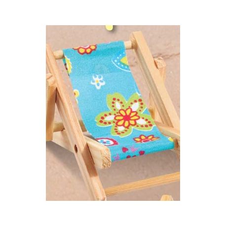 Deko-Liegestuhl Strandp.blau